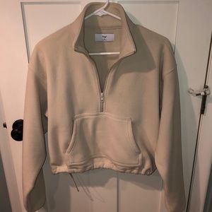 Cropped Cream Half Zip